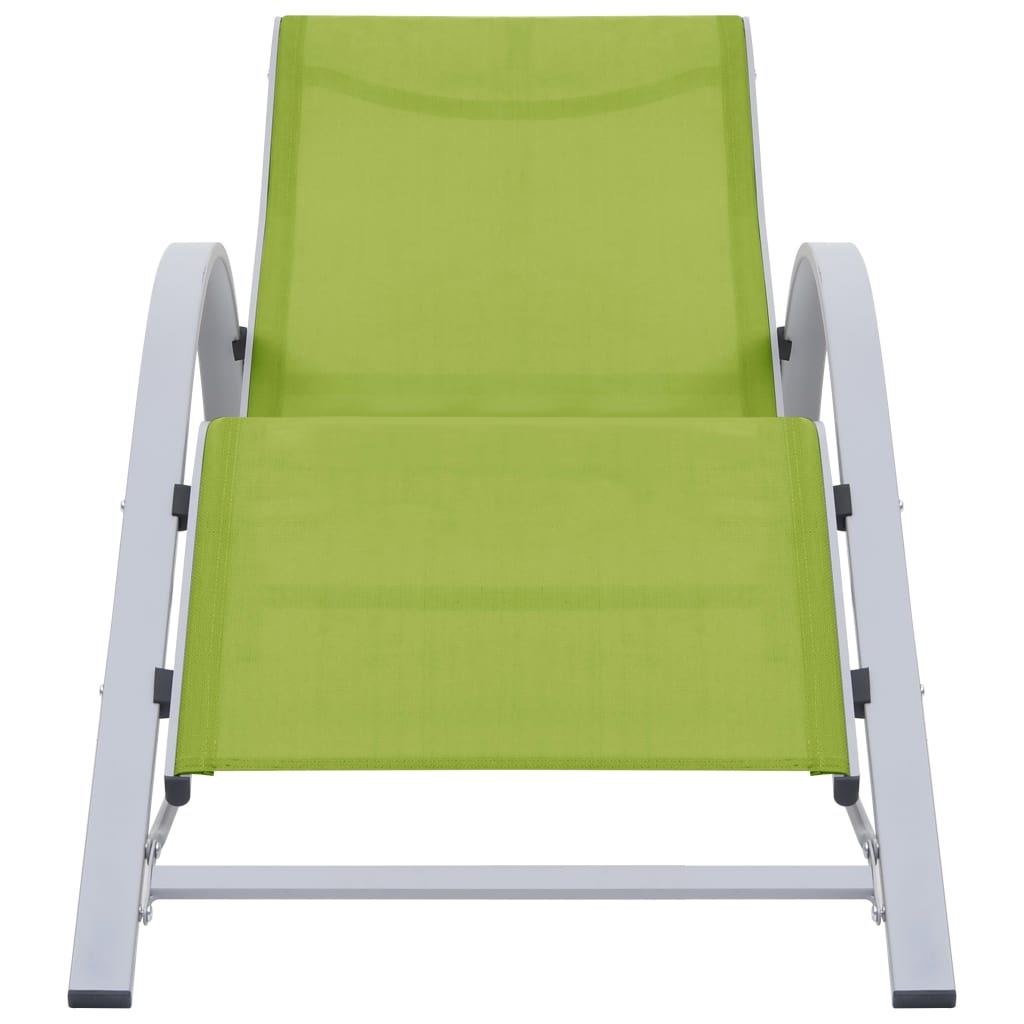 Solsängar 2 St Med Bord Aluminium Grön