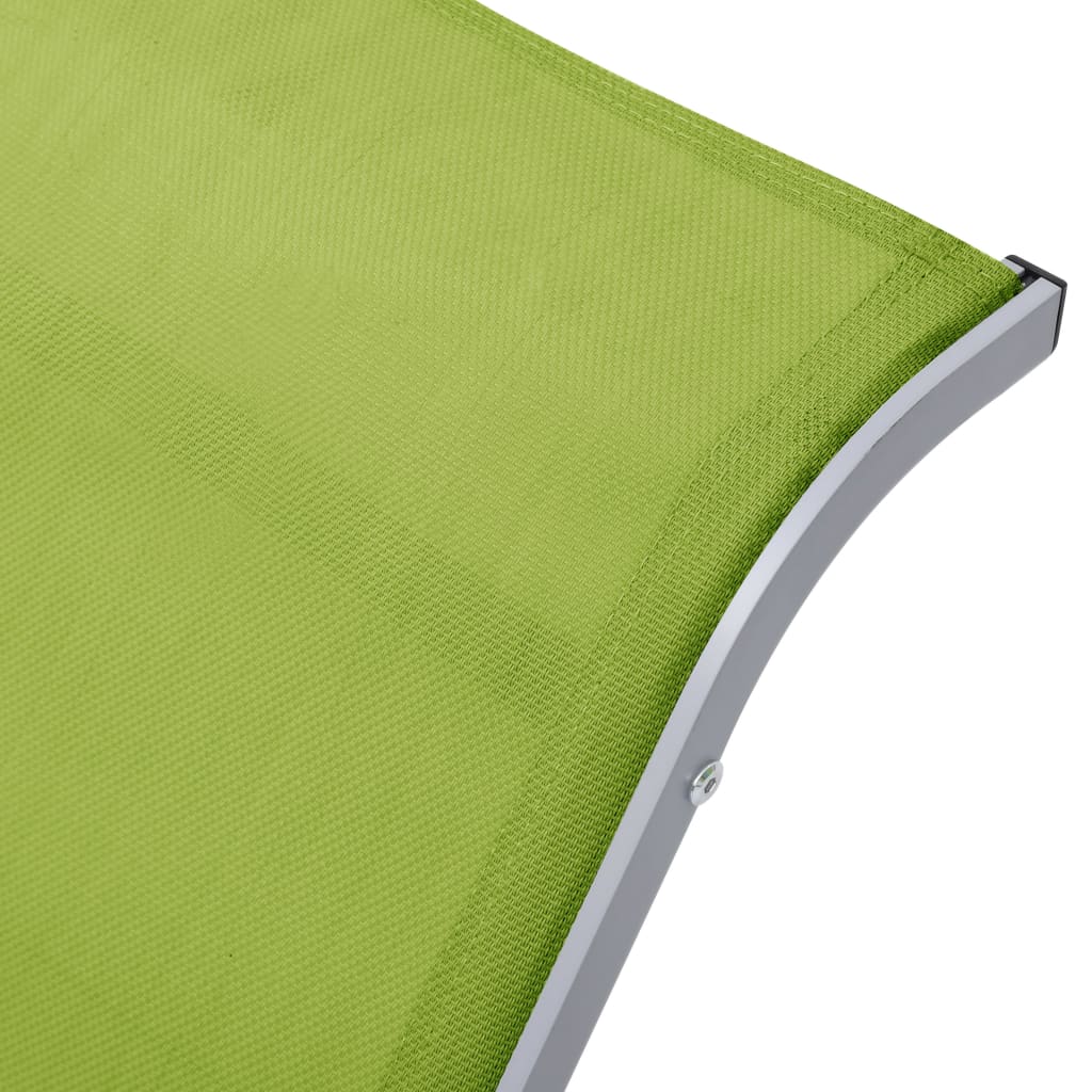 Solsängar 2 St Med Bord Aluminium Grön