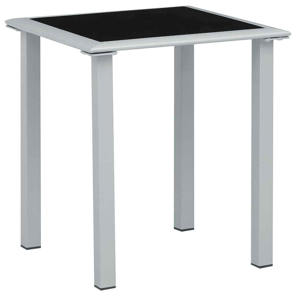Trädgårdsbord Svart Och Silver 41X41X45 Cm Stål Och Glas