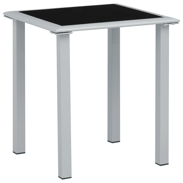 Trädgårdsbord Svart Och Silver 41X41X45 Cm Stål Och Glas