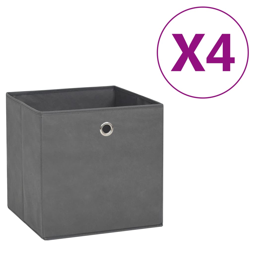 Förvaringslådor Med Lock 4 St 28X28X28 Cm Gul