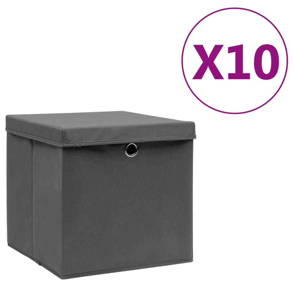Förvaringslådor Med Lock 4 St 28X28X28 Cm Gul