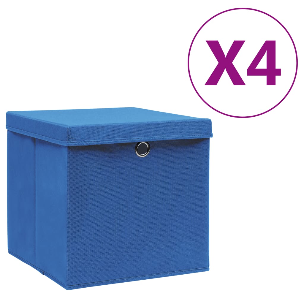 Förvaringslådor Med Lock 4 St 28X28X28 Cm Gul