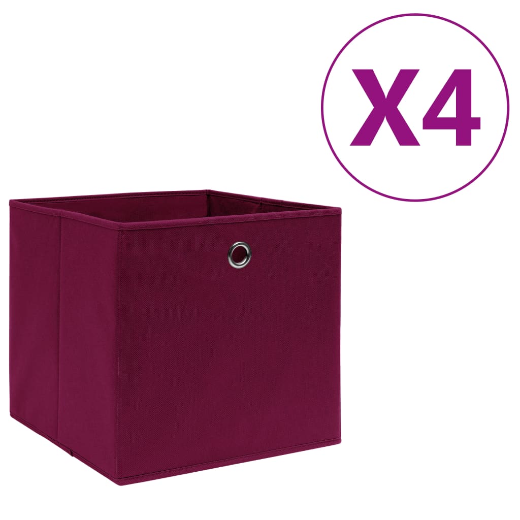 Förvaringslådor Med Lock 4 St 28X28X28 Cm Gul
