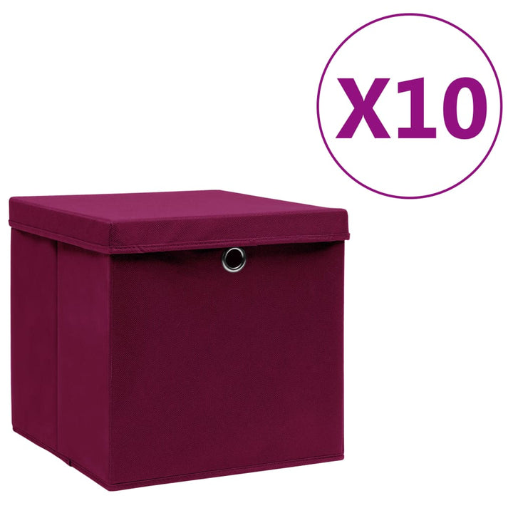 Förvaringslådor Med Lock 4 St 28X28X28 Cm Gul