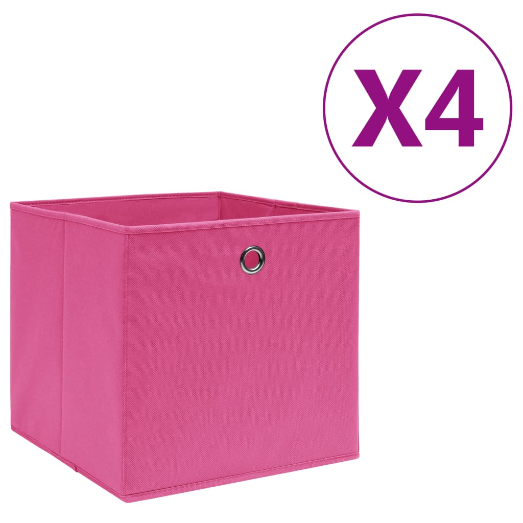 Förvaringslådor Med Lock 4 St 28X28X28 Cm Gul
