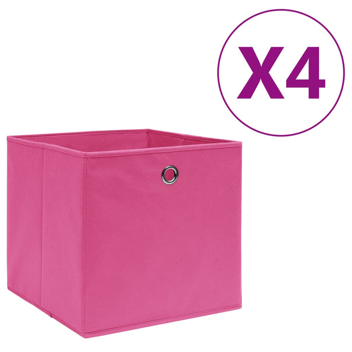 Förvaringslådor Med Lock 4 St 28X28X28 Cm Gul