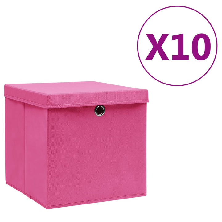 Förvaringslådor Med Lock 4 St 28X28X28 Cm Gul