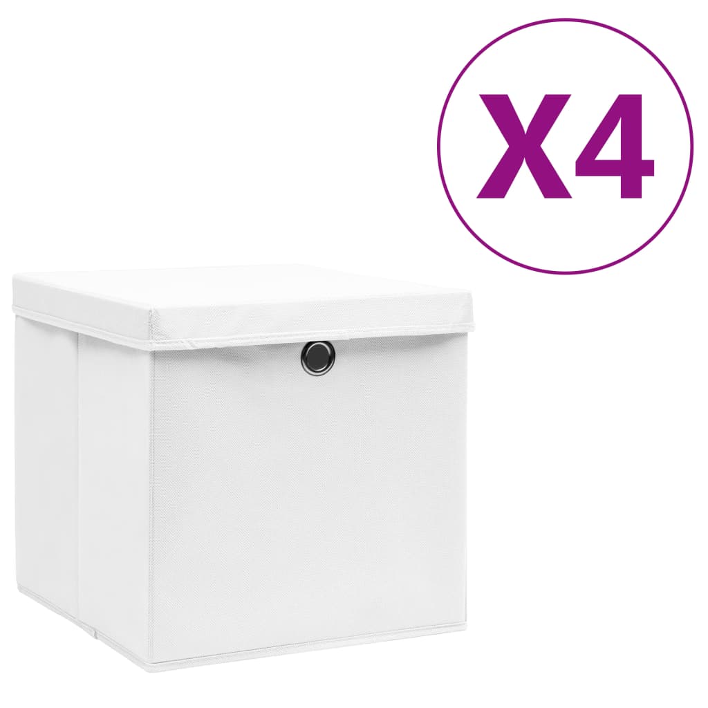 Förvaringslådor Med Lock 4 St 28X28X28 Cm Gul