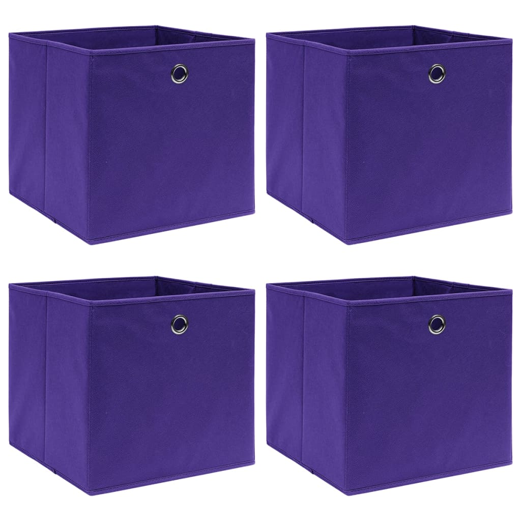 Förvaringslådor Med Lock 4 St 28X28X28 Cm Gul