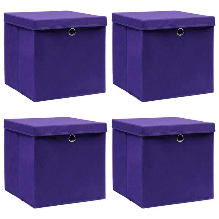 Förvaringslådor Med Lock 4 St 28X28X28 Cm Gul