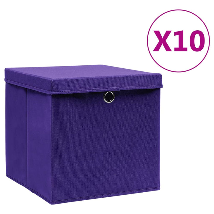 Förvaringslådor Med Lock 4 St 28X28X28 Cm Gul