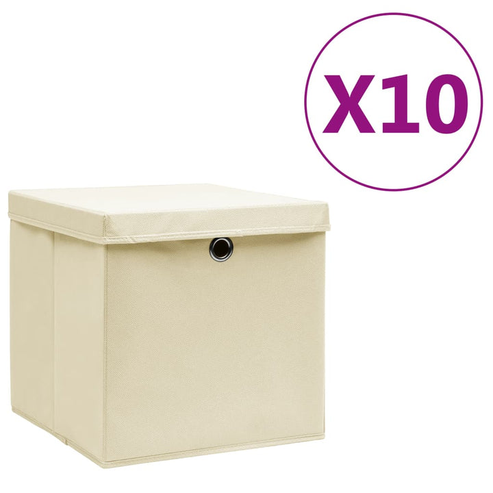 Förvaringslådor Med Lock 4 St 28X28X28 Cm Gul
