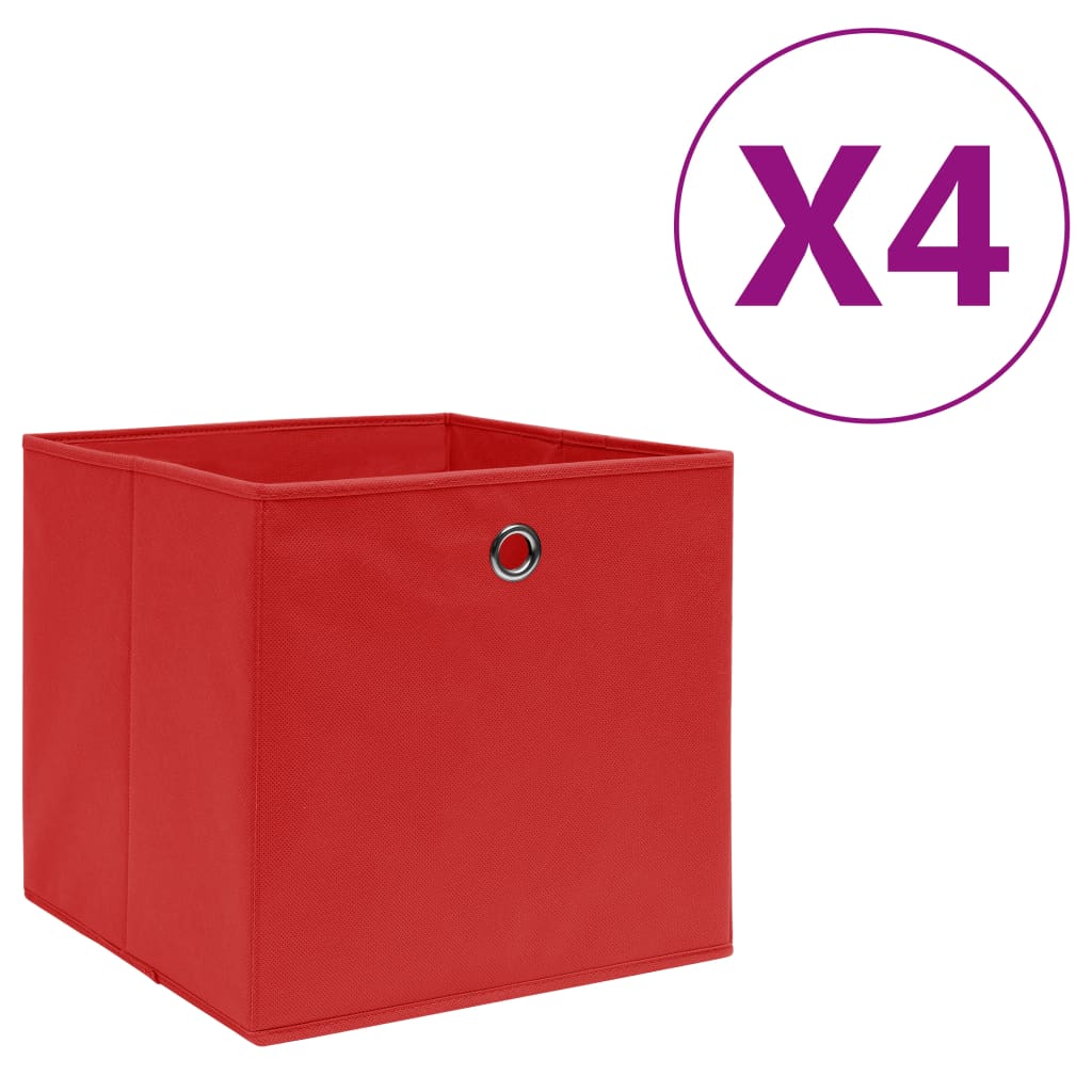 Förvaringslådor Med Lock 4 St 28X28X28 Cm Gul