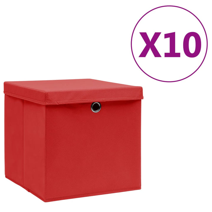 Förvaringslådor Med Lock 4 St 28X28X28 Cm Gul