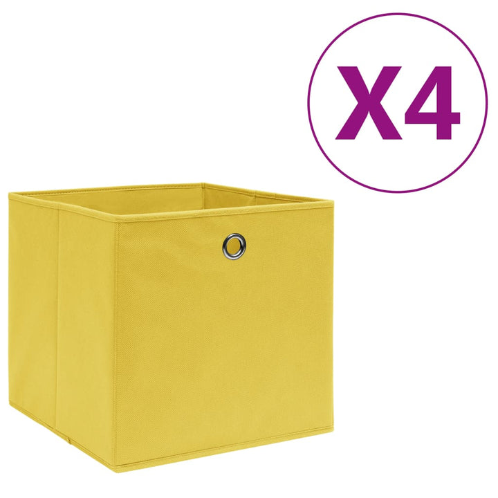 Förvaringslådor Med Lock 4 St 28X28X28 Cm Gul