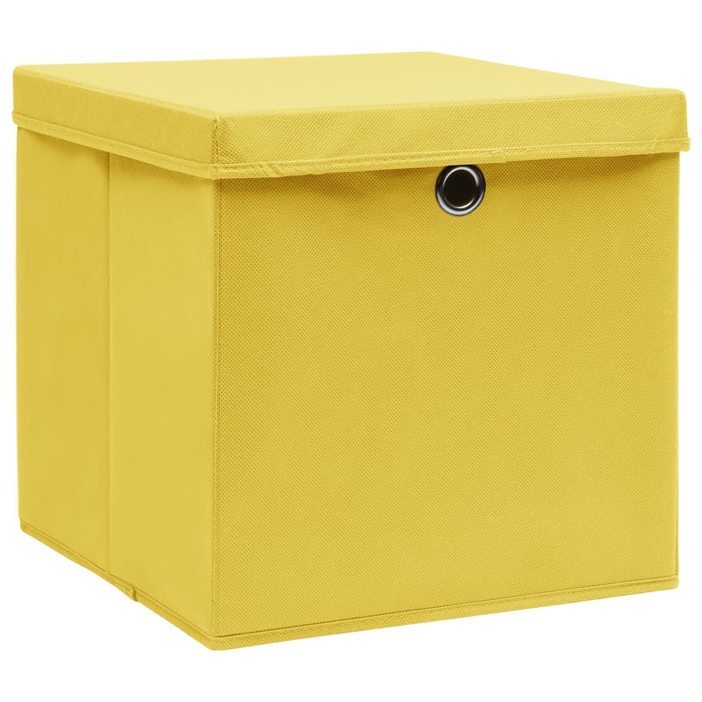 Förvaringslådor Med Lock 4 St 28X28X28 Cm Gul
