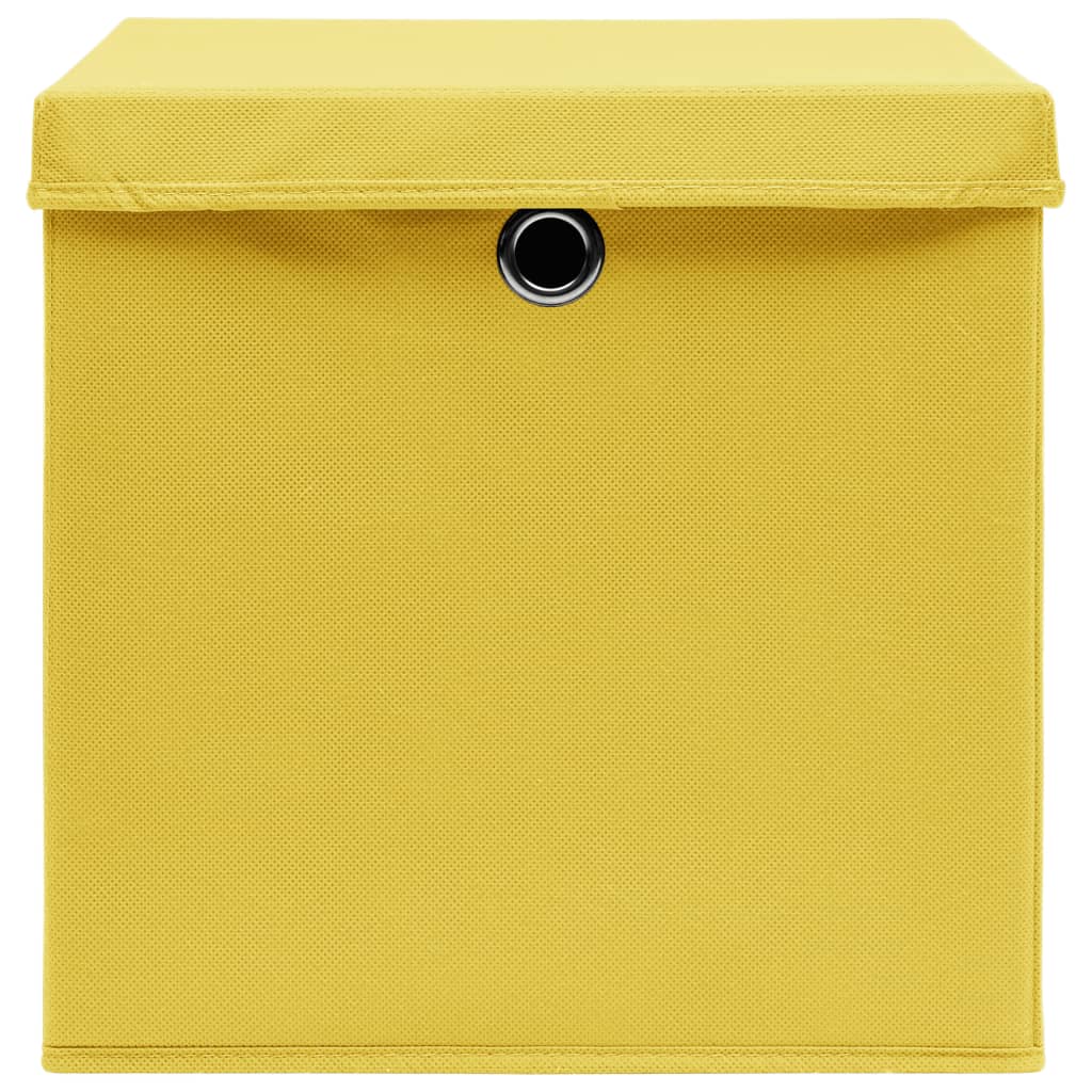 Förvaringslådor Med Lock 4 St 28X28X28 Cm Gul