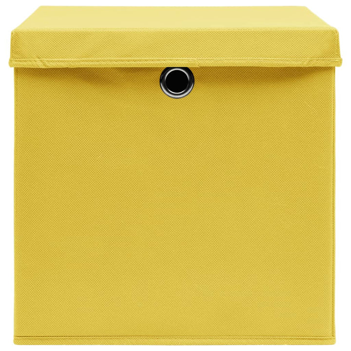 Förvaringslådor Med Lock 4 St 28X28X28 Cm Gul