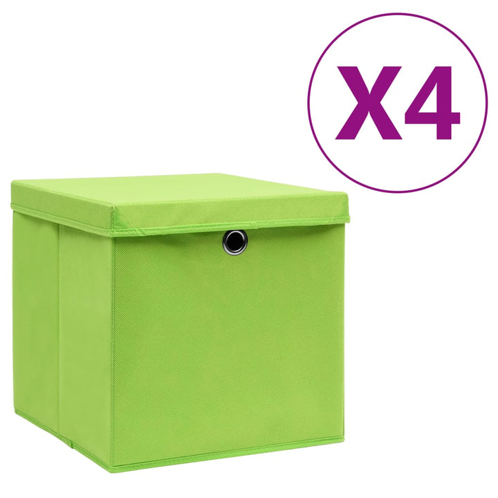 Förvaringslådor Med Lock 4 St 28X28X28 Cm Gul