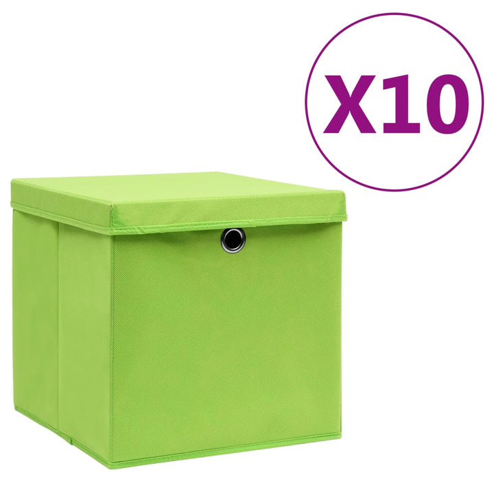 Förvaringslådor Med Lock 4 St 28X28X28 Cm Gul
