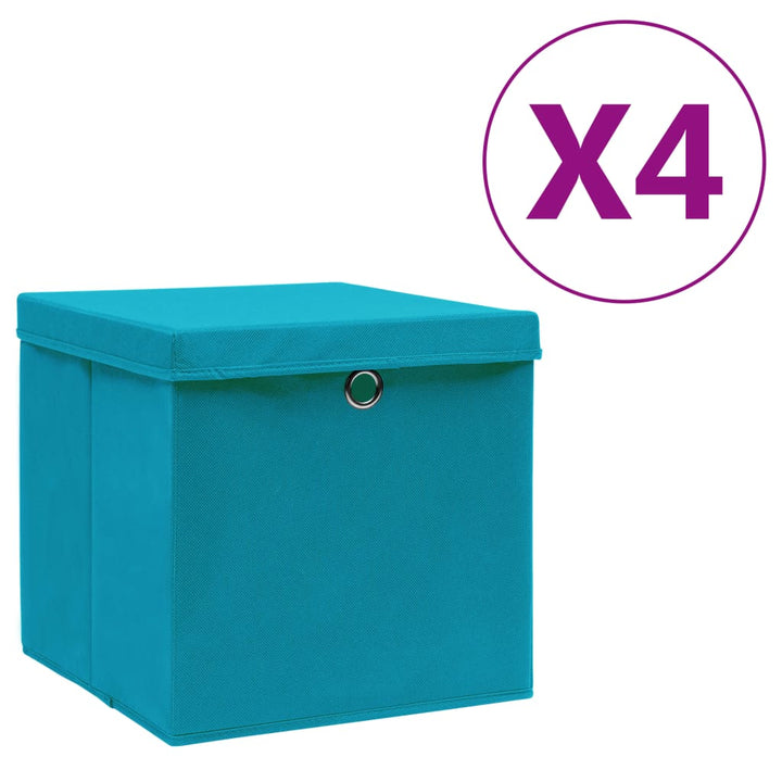 Förvaringslådor Med Lock 4 St 28X28X28 Cm Gul