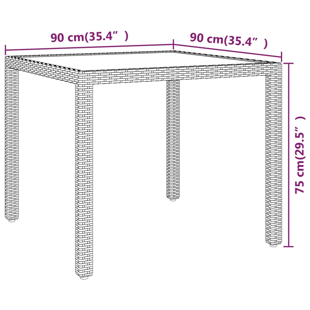 Trädgårdsbord 90X90X75 Cm Konstrotting