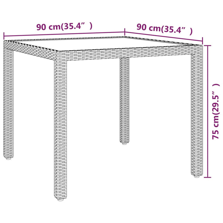Trädgårdsbord 90X90X75 Cm Konstrotting
