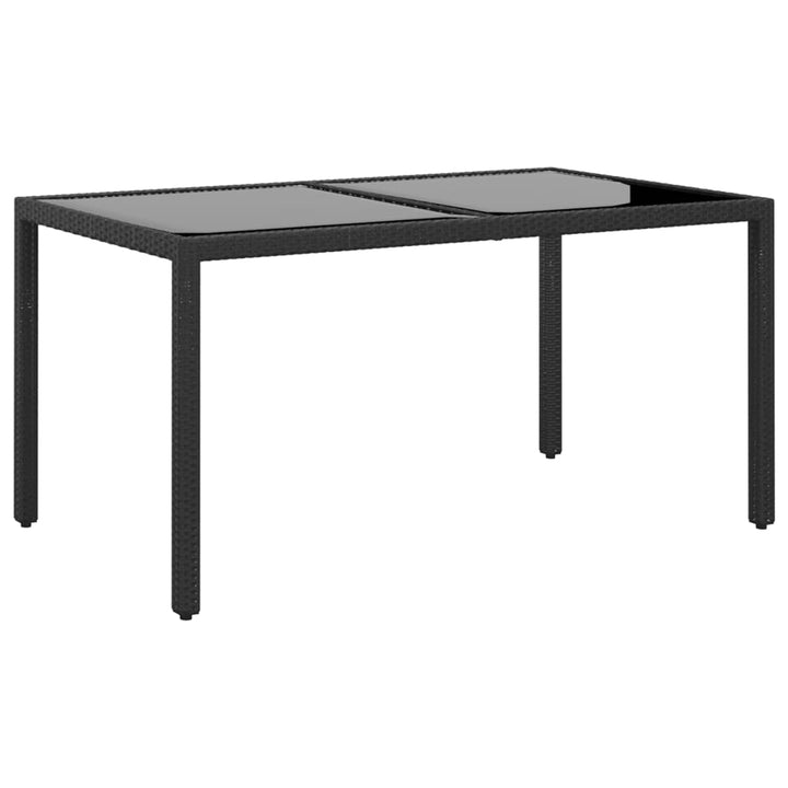 Trädgårdsbord 150X90X75 Cm Härdat Glas Och Konstrotting