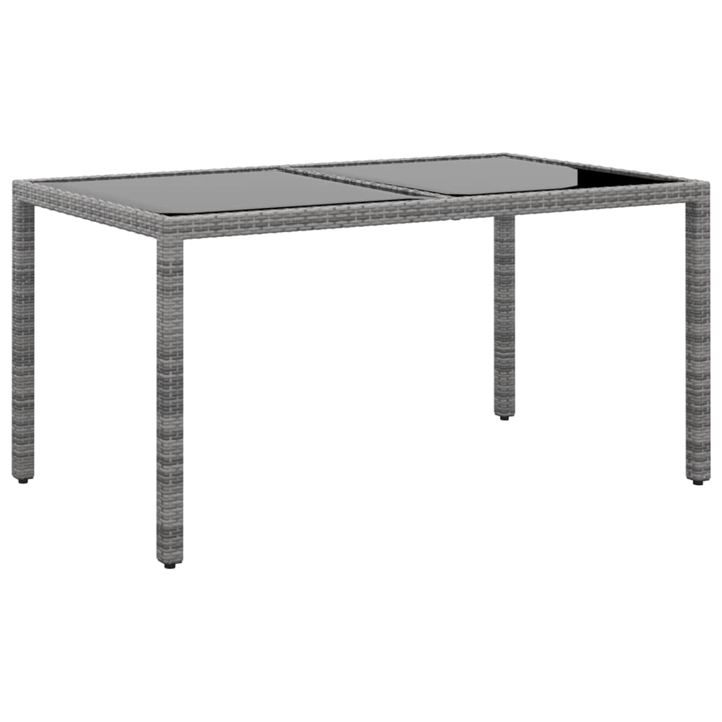 Trädgårdsbord 150X90X75 Cm Härdat Glas Och Konstrotting