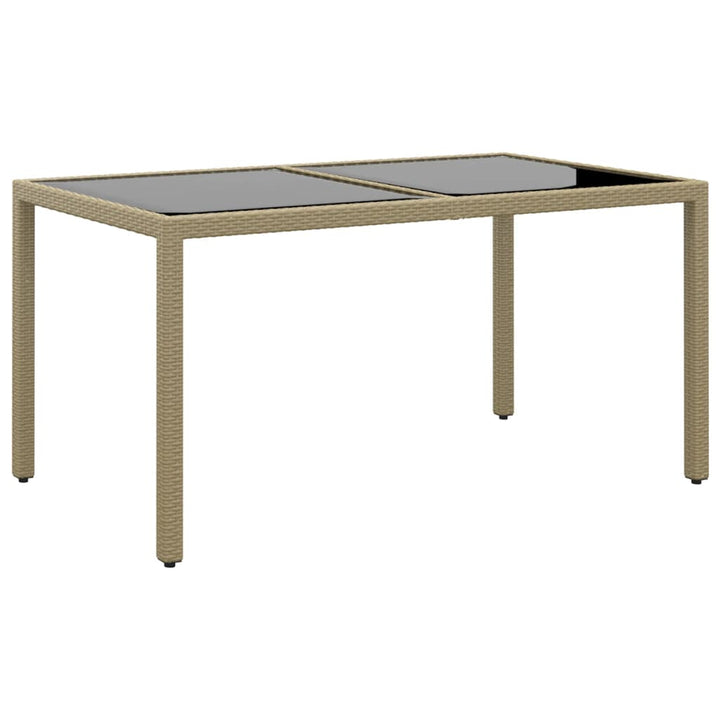 Trädgårdsbord 150X90X75 Cm Härdat Glas Och Konstrotting