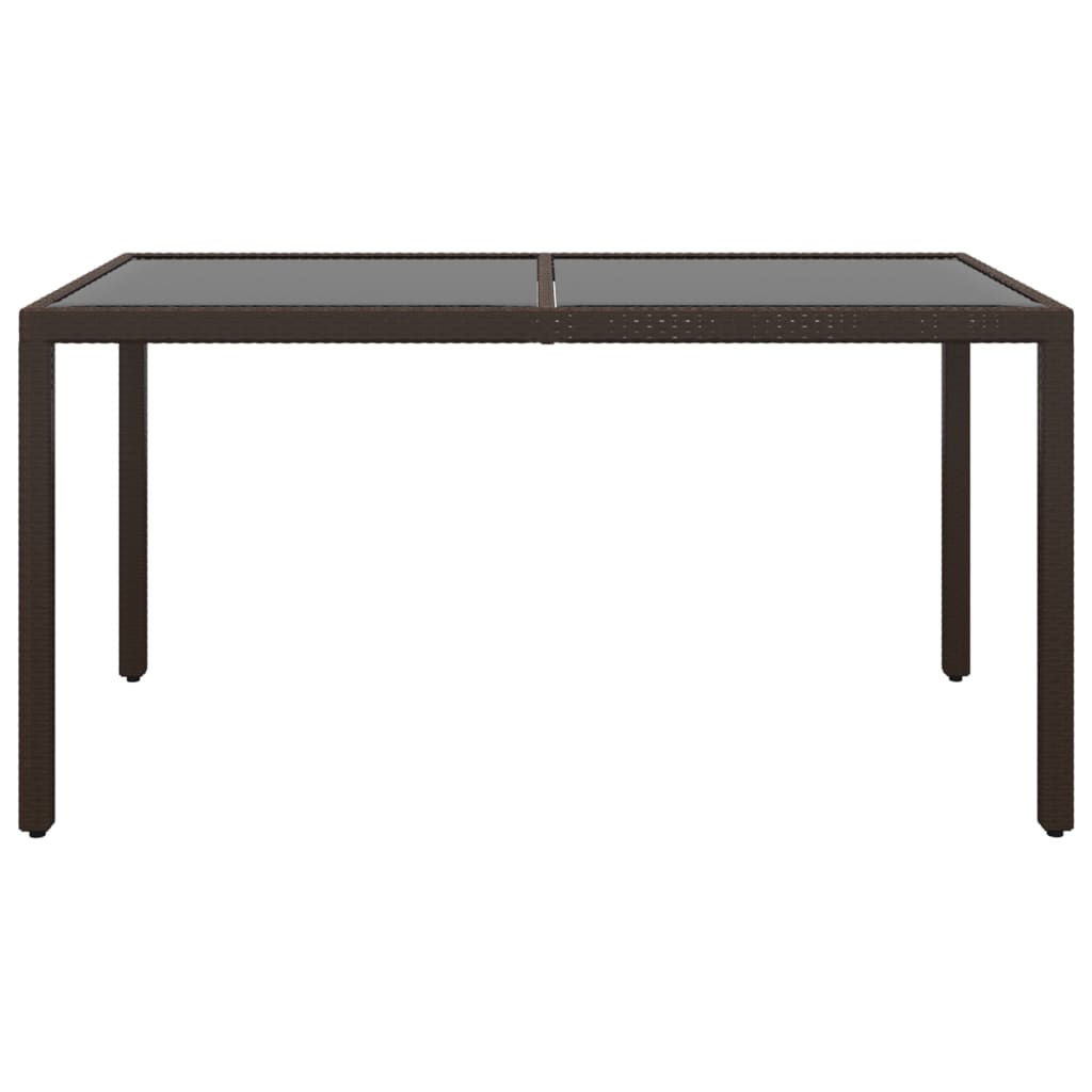 Trädgårdsbord 150X90X75 Cm Härdat Glas Och Konstrotting