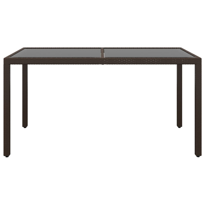 Trädgårdsbord 150X90X75 Cm Härdat Glas Och Konstrotting