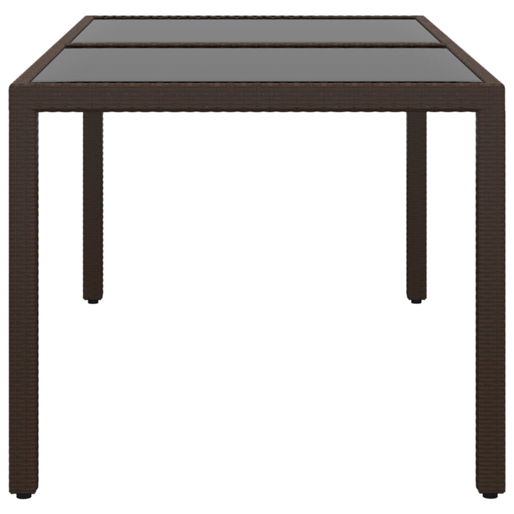 Trädgårdsbord 150X90X75 Cm Härdat Glas Och Konstrotting