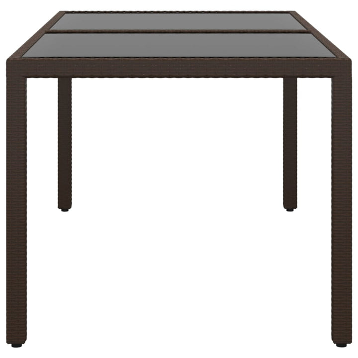 Trädgårdsbord 150X90X75 Cm Härdat Glas Och Konstrotting