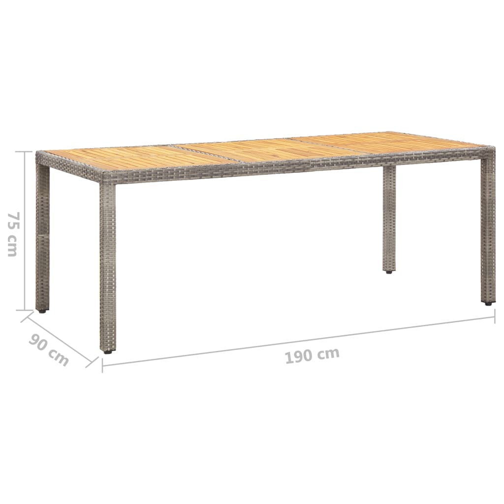 Trädgårdsbord 190X90X75 Cm Konstrotting Och Akaciaträ