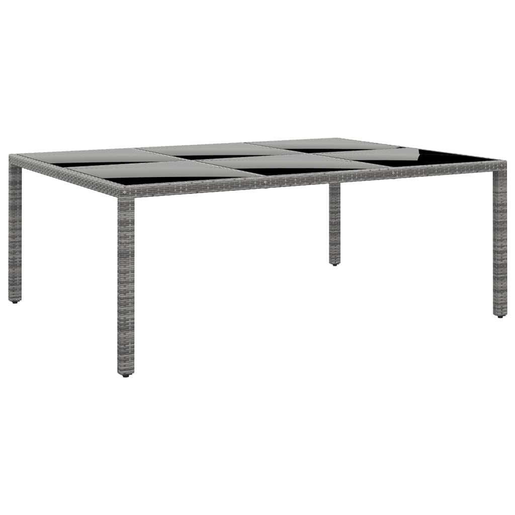 Utebord 200X150X75 Cm Härdat Glas Och Konstrotting