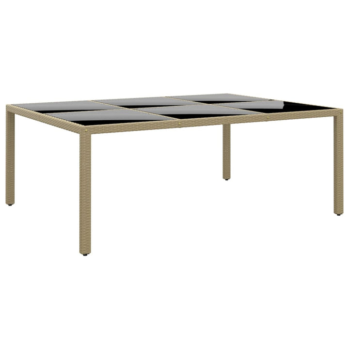 Utebord 200X150X75 Cm Härdat Glas Och Konstrotting