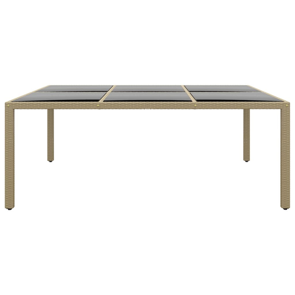 Utebord 200X150X75 Cm Härdat Glas Och Konstrotting