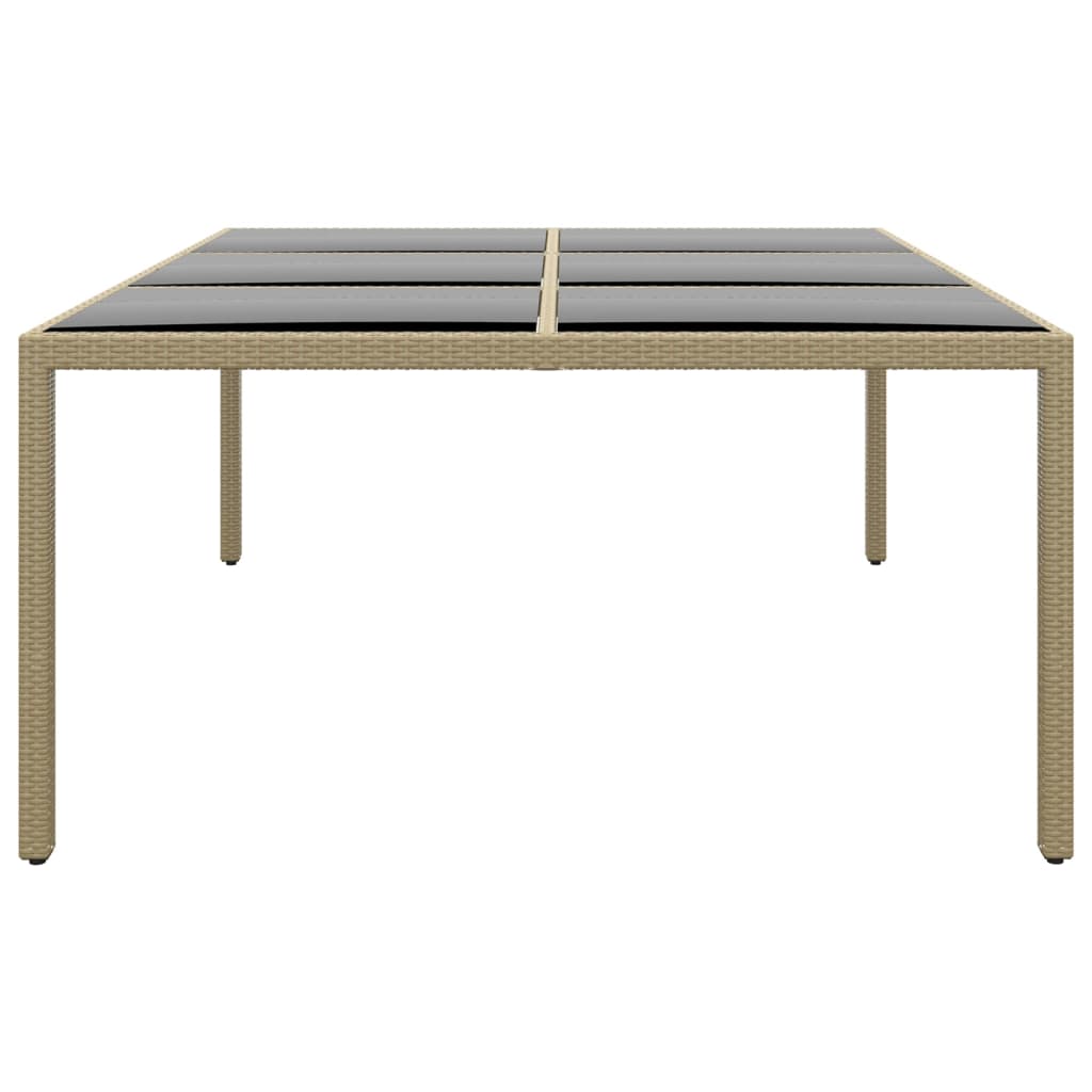 Utebord 200X150X75 Cm Härdat Glas Och Konstrotting