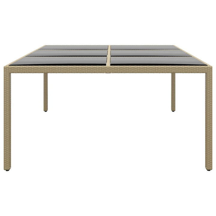 Utebord 200X150X75 Cm Härdat Glas Och Konstrotting