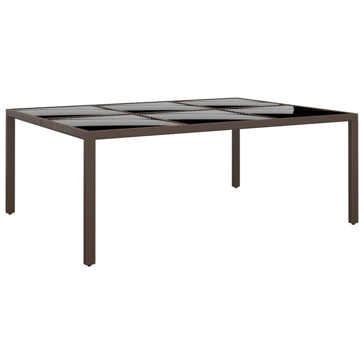 Utebord 200X150X75 Cm Härdat Glas Och Konstrotting