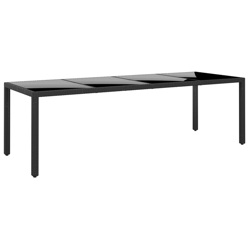 Trädgårdsbord 250X100X75 Cm Härdat Glas Och Konstrotting