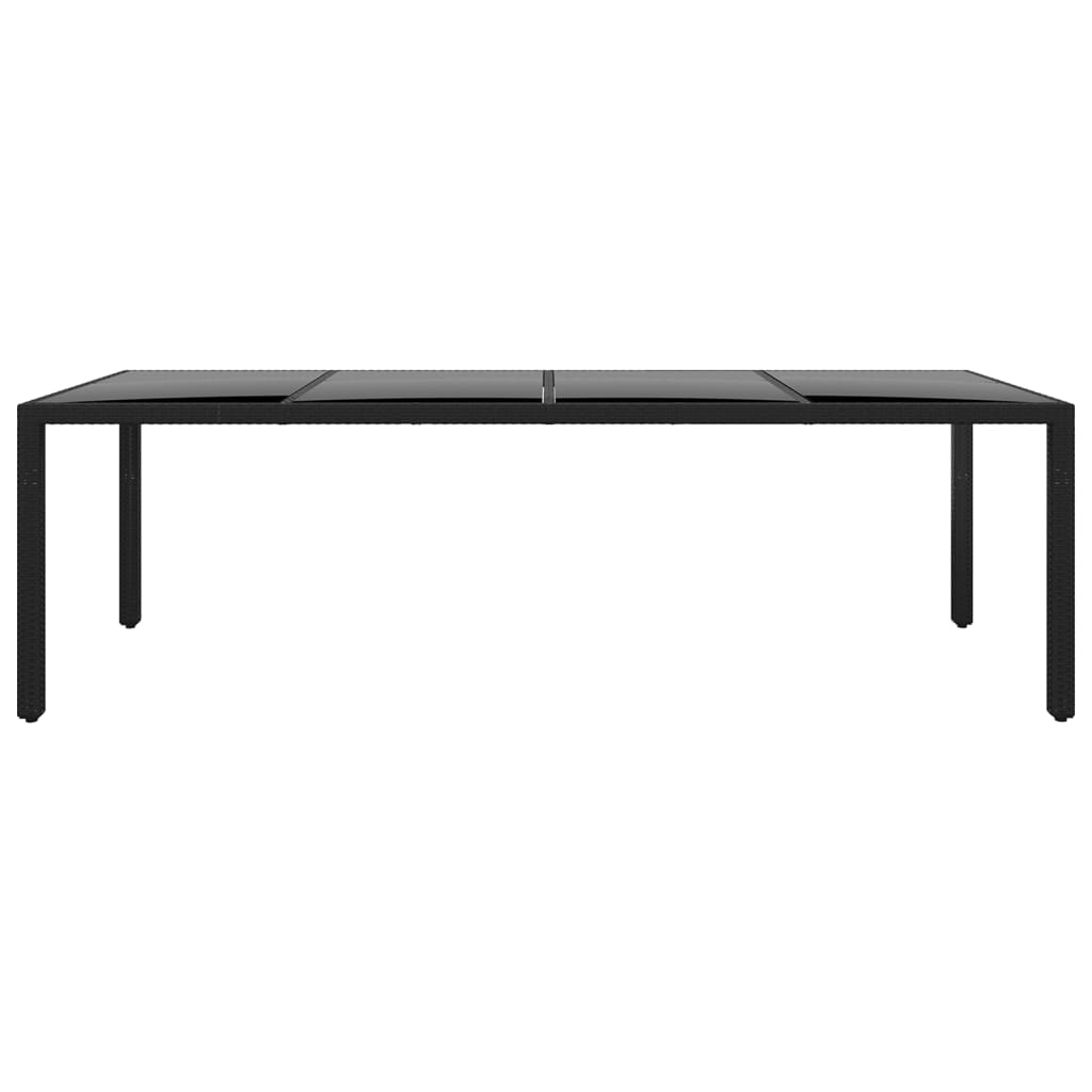 Trädgårdsbord 250X100X75 Cm Härdat Glas Och Konstrotting