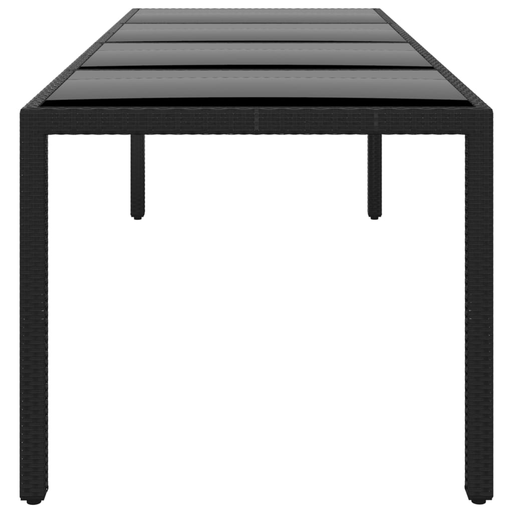 Trädgårdsbord 250X100X75 Cm Härdat Glas Och Konstrotting