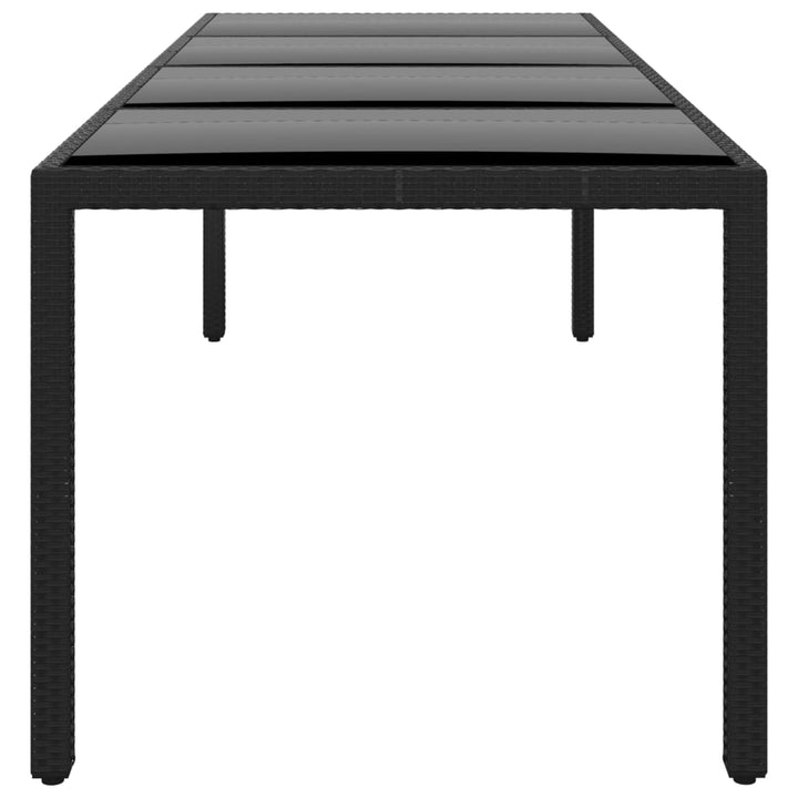 Trädgårdsbord 250X100X75 Cm Härdat Glas Och Konstrotting