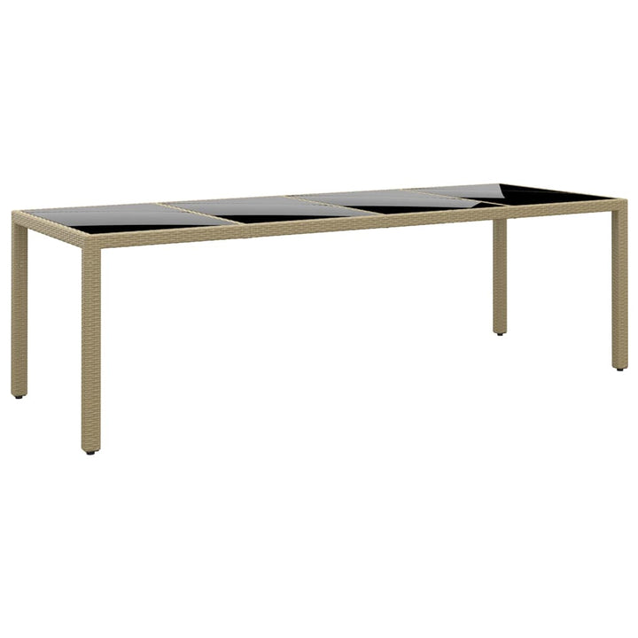 Trädgårdsbord 250X100X75 Cm Härdat Glas Och Konstrotting