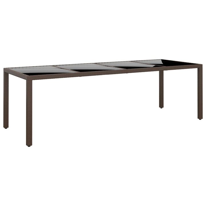 Trädgårdsbord 250X100X75 Cm Härdat Glas Och Konstrotting