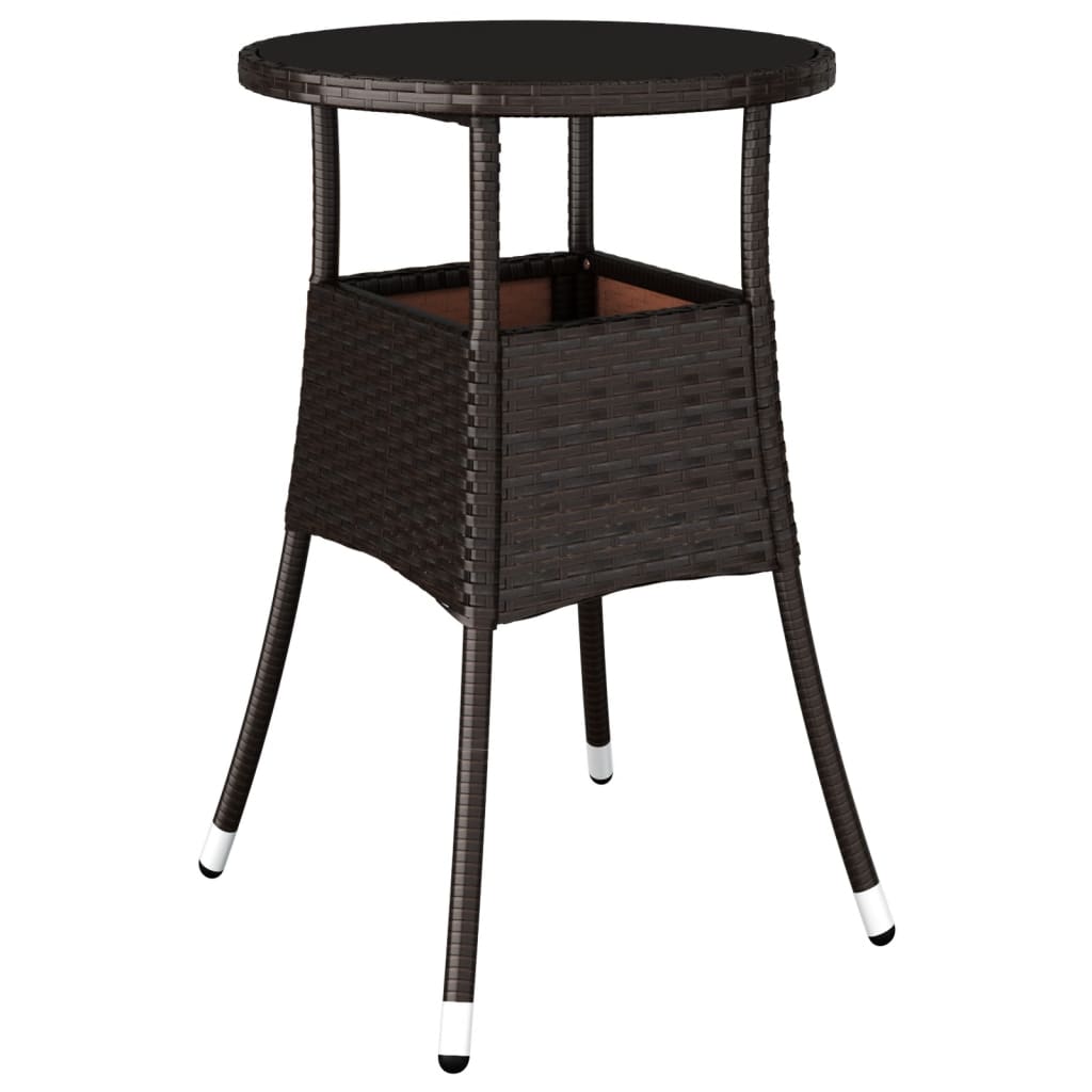 Trädgårdsbord Ø60X75 Cm Härdat Glas Och Konstrotting