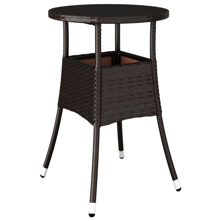 Trädgårdsbord Ø60X75 Cm Härdat Glas Och Konstrotting